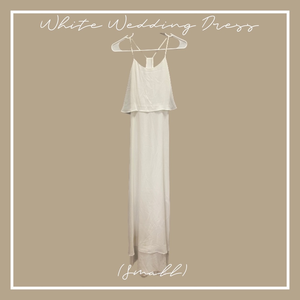 Long dress, white wedding dress. Size 0.